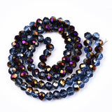 Blue and Purple Electroplated Rondelle Bead Strand 6mm