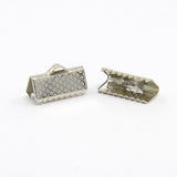 Ribbon Ends, Platinum, 7x13mm, Hole: 2mm