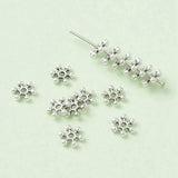 Antique Silver Snowflake Bead Spacers | UK Bead Shop