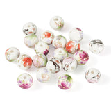 Mixed Colour Designs Ceramic Floral Beads 10mm - Supplied In Random Pairs