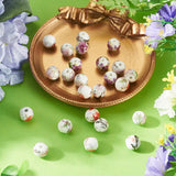 Mixed Colour Designs Ceramic Floral Beads 10mm - Supplied In Random Pairs