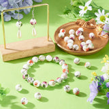 Mixed Colour Designs Ceramic Floral Beads 10mm - Supplied In Random Pairs