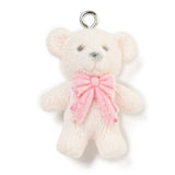 Flocked Teddy Bear Pendants