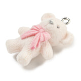 Flocked Teddy Bear Pendants