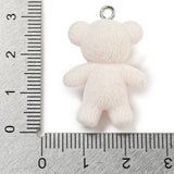 Flocked Teddy Bear Pendants