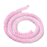 Imitation Pink Jade Beads 4mm x 3mm Faceted Rondelle Reach Compliant