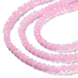 Imitation Pink Jade Beads 4mm x 3mm Faceted Rondelle Reach Compliant