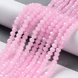Imitation Pink Jade Beads 4mm x 3mm Faceted Rondelle Reach Compliant