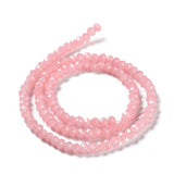 Imitation Pink Jade Beads 4mm x 3mm Faceted Rondelle Reach Compliant