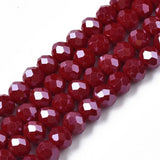 Electroplate Glass Rondelle Bead Strand, 6mm x 4mm