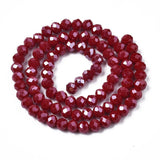 Electroplate Glass Rondelle Bead Strand, 6mm x 4mm