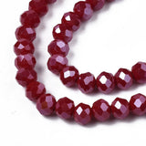 Electroplate Glass Rondelle Bead Strand, 6mm x 4mm