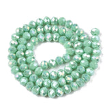 Green Pearl Luster Imitation Jade Rondelle Bead Strand 6mm Opague