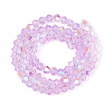 Premium Lilac Half Plated Glass AB Bicone Bead Strand – 4mm 