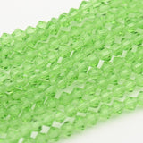 4mm Glass Faceted Bead Strand Aprox 92-96 Beads Lawn Green