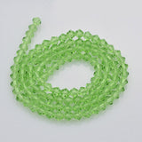 4mm Glass Faceted Bead Strand Aprox 92-96 Beads Lawn Green