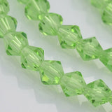4mm Glass Faceted Bead Strand Aprox 92-96 Beads Lawn Green