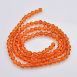4mm Glass Faceted Bead Strand Aprox 92-96 Beads Orange