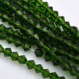 4mm Glass Faceted Bead Strand Aprox 92-96 Beads Emerald Green