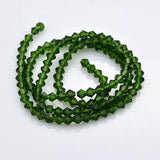 4mm Glass Faceted Bead Strand Aprox 92-96 Beads Emerald Green