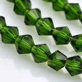 4mm Glass Faceted Bead Strand Aprox 92-96 Beads Emerald Green