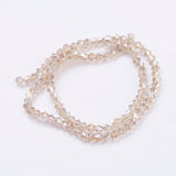 Premium Beige Faceted Glass AB Bicone Bead Strand – 4mm