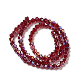 Premium Dark Red AB Crystal Bicone Bead Strand – 4mm