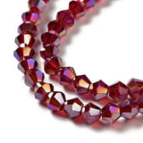 Premium Dark Red AB Crystal Bicone Bead Strand – 4mm