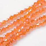 4mm Glass Faceted AB Bead Strand Aprox 92-96 Beads Orange