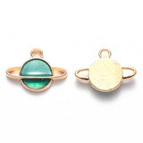 Green Planet Enamel Charms for Jewellery