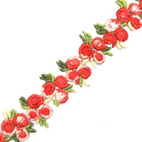Red Floral Lace Trim 20mm width