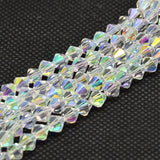 Clear AB Electroplate Glass 6mm Bicone Beads