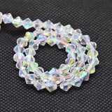 Clear AB Electroplate Glass 6mm Bicone Beads