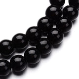 4mm Black Glass Pearl Bead Strand 