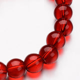 4mm Red Round Glass Bead Strand - REACH-compliant 