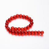 4mm Red Round Glass Bead Strand - REACH-compliant 