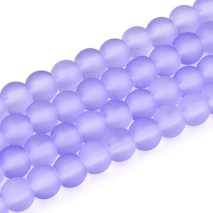 Lilac Frosted 6mm Glass Beads