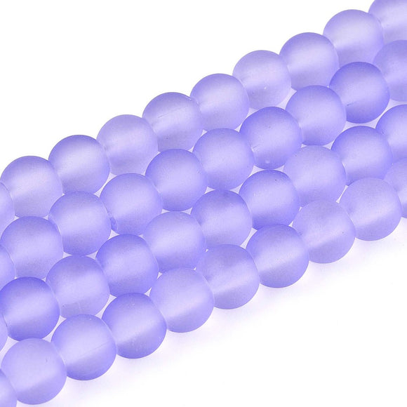 Lilac Frosted 6mm Glass Beads