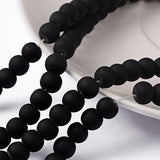 Black Frosted 6mm Beads