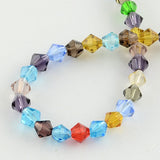 4mm Mixed Colour Bicone Glass Bead Strand
