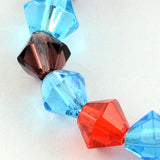 4mm Mixed Colour Bicone Glass Bead Strand