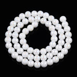 Electroplate Transparent White Glass Beads Strands, AB Color Plated, 6mm