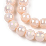 Electroplate Transparent Peach Puff Glass Beads Strands, AB Color Plated, 6mm (Copy)