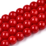 Opaque Red 8mm Round Glass Beads | UK Based Bead Store
