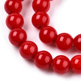 Opaque Red 8mm Round Glass Beads | UK Based Bead Store