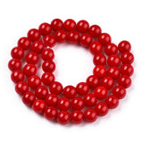 Opaque Red 8mm Round Glass Beads | UK Based Bead Store