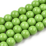 Opaque Lime Green 8mm Round Glass Beads | UK Based Bead Store