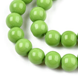 Opaque Lime Green 8mm Round Glass Beads | UK Based Bead Store