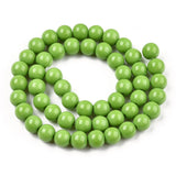 Opaque Lime Green 8mm Round Glass Beads | UK Based Bead Store