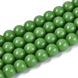 Opaque Green 8mm Round Glass Beads | UK Based Bead Store